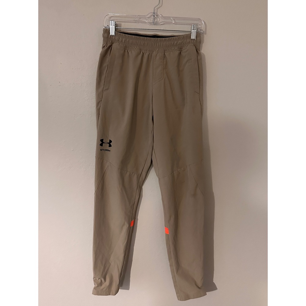 Under Armour Storm Coldgear Joggers Mens Small Reflective Tan Pants 1320953